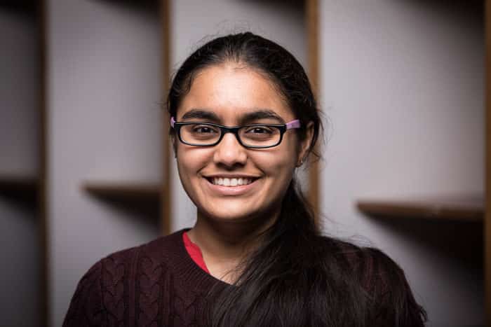 Charu Sharma poss for camera with a smile