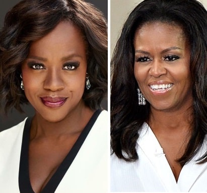 Michelle Obamba and Viola Davis pictured side by side