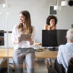 Programmers working in a software developing company office