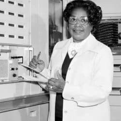 Mary W. Jackson working in office at NASA